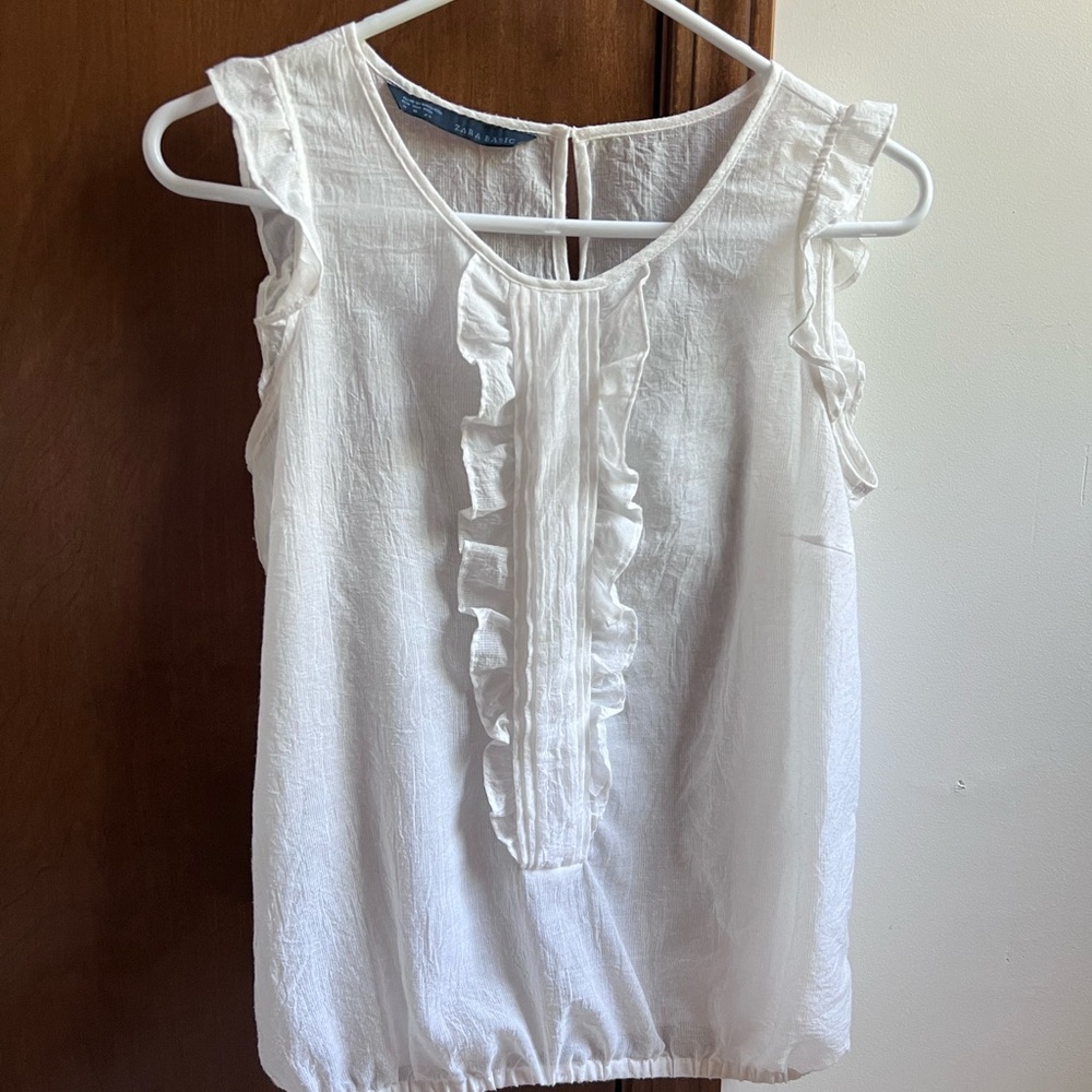 Zara Basic White Blouse Top